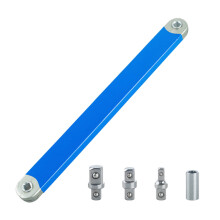 Clé à rallonge coudée robuste - Outil polyvalent de 38 cm (15 pouces) en acier inoxydable avec adaptateurs multiples pour la réparation