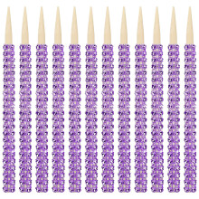 Conjunto de 12 espetos de bambu com strass, compatíveis com maçãs – Espetos de madeira pontiagudos para doces de frutas, cake pops, mesa de