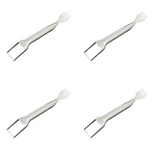 Coupe-pastèque Guthrieh4PC, fourchette à fruits 2 en 1 en acier inoxydable, compatible avec la maison, les fêtes et le camping, 23,8 cm x 3,3 cm