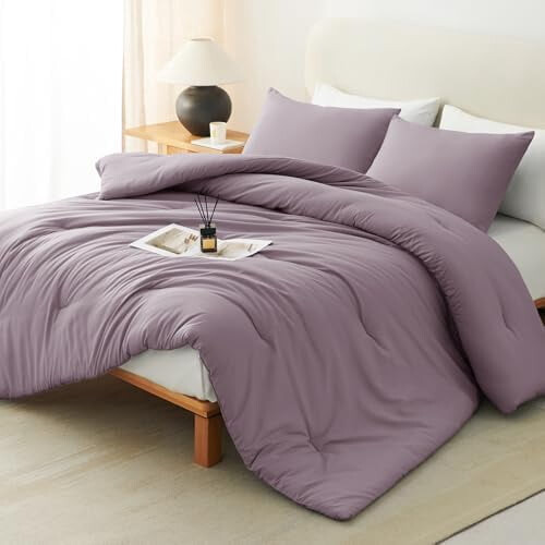 Queen Dusty Purple Comforter Set 3-Piece