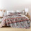 Boho Quilt King Size, Σετ Κλινοσκεπασμάτων με Άνοιγμα Μπροστά από Μποέμ Twill και Λωρίδες, 3 1