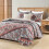 Boho Quilt King Size, Σετ Κλινοσκεπασμάτων με Άνοιγμα Μπροστά από Μποέμ Twill και Λωρίδες, 3 2