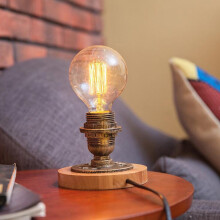FRCOLOR Lampada da tavolo retrò in ferro con interruttore a pulsante per decorazione domestica, multicolore, 1 pezzo