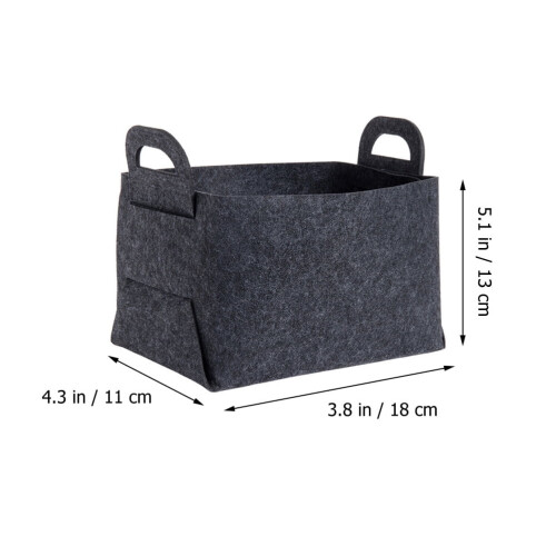 Felt Storage Box with Lid, 18 x 13 x 11 cm, 2 Pack 1