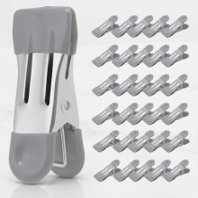 Prendedores de Roupa Resistentes, Pacote com 30 Unidades, 5,5 cm (2,17"), em Metal, para Lavar Roupa, Secar Fotos, Guardar Sacos de Alimentos, Aço
