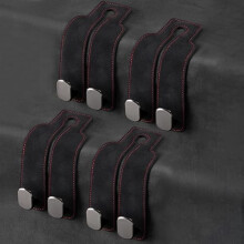 Ganchos para carro, gancho para encosto de cabeça, ganchos para bolsas e mochilas para carro (preto - pacote com 4)