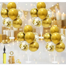 Goldene Partydekorationen, 4er-Set Ballonständer, Tischdekorationen für Geburtstag, Hochzeit, Jubiläum, Abschlussfeier & Silvester 2026
