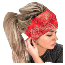 MITCOWBOY Pannebånd for kvinner Trykk Pannebånd Dame Omslagshår Pannebånd Elastisk Pannebånd Bandana Pannebånd Hårskjerf for kvinner Rød En