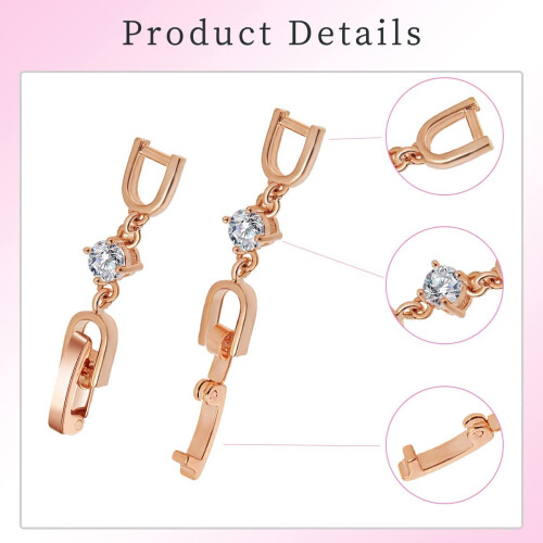 Collana/bracciale di prolunga placcato oro rosa con cristalli 2