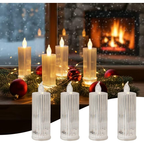LED-Diamantkerzen, flackernd, batteriebetrieben, 2er-Pack