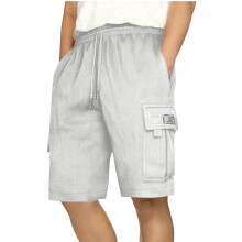 Férfi rövidnadrág, lezser, lezser, egyszínű, húzózsinóros derekú, sportos, zsebes rövidnadrág, S-2XL
