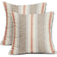 Housses de coussin marron et orange 20x20 (2 pièces), décoration extérieure bohème à pois et rayures automnales, compatibles avec les coussins