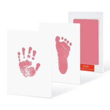 Baby Footprint Kit,Baby'S Hands and Feet Ink Pad,Ink-Free Baby Hand and Footprint Kit Stamp Pad,Pink