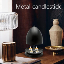 Candle Lamp Warmer Heater Black Double Base Metal 1 Unit