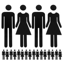 30Sets Black Acrylic Self Adhesive Men and Women Bathroom Door Sign