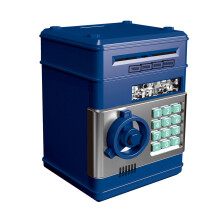 Tirelire coffre-fort ATM 3 piles AA 19,8 14,3 13,8 cm Rose/Bleu