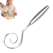 Dough Whisk Stainless Steel Manual Kitchen Tool For Bread Dough Multi Purpose Home And Commercial Bakery