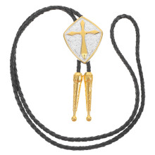 2Pcs Multi Color Vintage Style Zinc Alloy Cross Bolo Tie Necklace