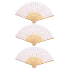 9Pcs Handheld Bamboo Folding Fans White Blank DIY Fans for Home Decor