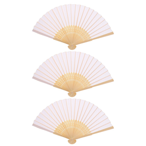 9Pièces Éventail Bambou Pliable DIY Décoration Portable Élégant