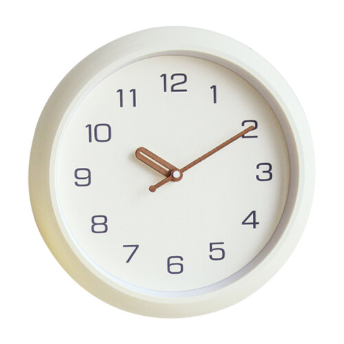 12in Silent Quartz Round Clock Creamy White 1xAA 1