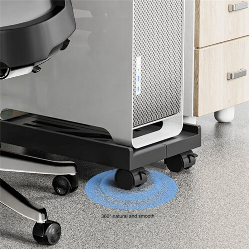 Adjustable Mobile CPU Stand, Ventilated Computer Tower Stand PC Tower Stand with 4 Caster Wheels, Under Desk Holder 2
