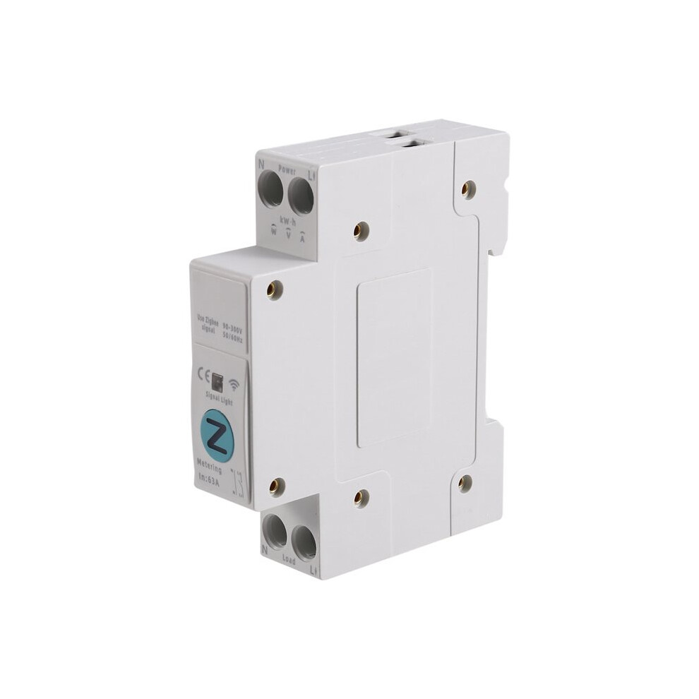 Tuya Zigbee Meter 63A 1P+N Kwh Metering Monitoring Circuit Breaker Timer Relay Mcb White 6031861986350