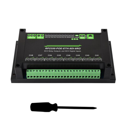 RP2350 Dual-Core Double-Frame Industrial Control Board 8-Channel Network Relay Supports Digital Input with Isolation A