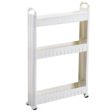 Narrow Storage Shelf 3Tier Rolling Bathroom Organizer Cart With 10cm Wide Baskets For Kitchen, Bathroom, Laundry, Sinks