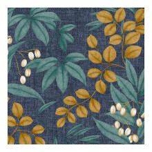 Superfresco Easy Persephone Navy/Ochre Floral Wallpaper
