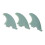 3-Piece Surfboard Fin Set Green PVC 1