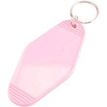 24 Pcs Vintage Motel Keychain DIY Blank Hotel Keychains Transfert de Chaleur Blank Keychains Bulk Sublimation (Rose)