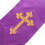 Cérémonie Violet Satin Brodée Croix Pour 8