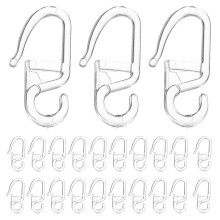 150Pcs Clear Plastic Sliding Curtain Hooks for Bathroom and Window Use
