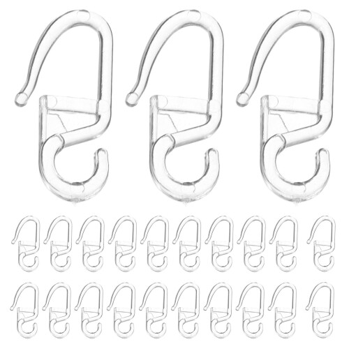 150Pcs Clear Plastic Sliding Curtain Hooks for Bathroom and Window Use