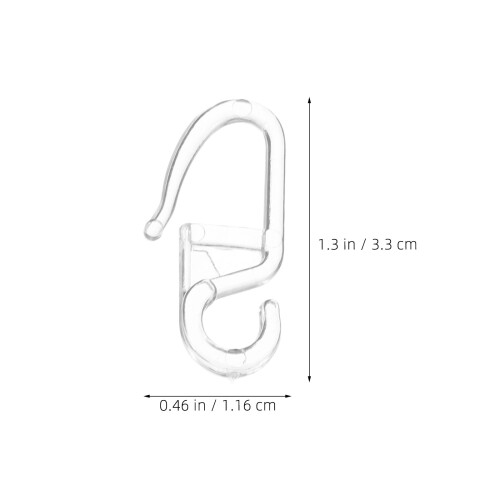 150Pcs Clear Plastic Sliding Curtain Hooks for Bathroom and Window Use 1