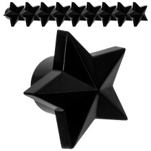 20Pcs Black Stainless Steel Tire Valve Caps Star Design for Car Use