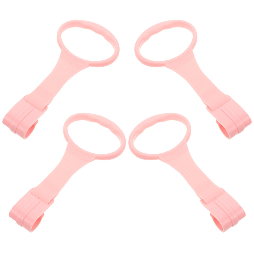 8Pcs Nursery Hanging Rings Smooth Edges Stand Assist Pink Aboofan
