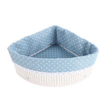 Sky-Blue Triangular Woven Bamboo Basket for Bathroom & Side Table