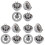 12Pcs Light Grey Dishwasher Lower Rack Wheels Plastic Accessories Kit 4
