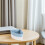 Sky-Blue Triangular Woven Bamboo Basket for Bathroom & Side Table 5