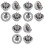 12Pcs Light Grey Dishwasher Lower Rack Wheels Plastic Accessories Kit 5