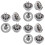12Pcs Light Grey Dishwasher Lower Rack Wheels Plastic Accessories Kit 8