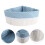 Sky-Blue Triangular Woven Bamboo Basket for Bathroom & Side Table 7