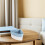 Sky-Blue Triangular Woven Bamboo Basket for Bathroom & Side Table 4