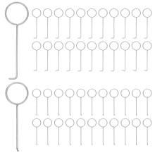 2Pcs Silver Stainless Steel Drain Lift Hook for Shower and Kitchen Use