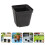 100Pcs Durable Black Plastic Square Plant Nursery Pots with Root Space 11