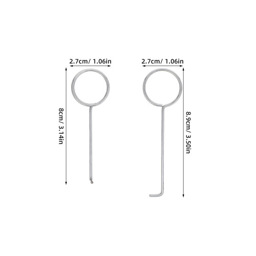 2Pcs Silver Stainless Steel Drain Lift Hook for Shower and Kitchen Use 1
