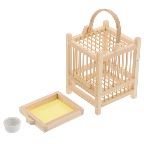 2Pièces Cage À Insectes En Bambou Khaki - Ventilé Pour