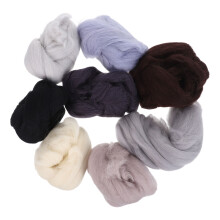 8Pcs Wool Fiber Roving for Needle Felting Soft DIY Craft Supplies
